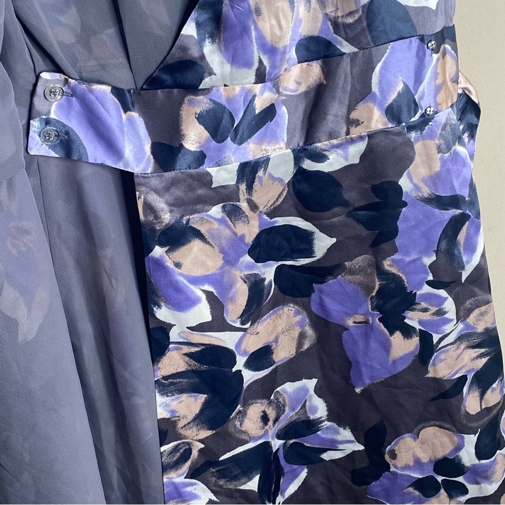 Banana Republic Short Sleeve Silk Dress Retro Pattern Size 0 Petite - Picture 8 of 16